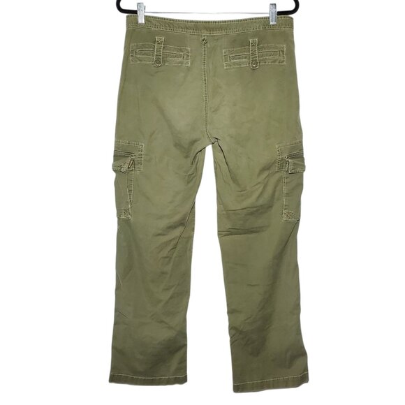 Prana Cargo Pants Womens 10 Green Baggy Wide-Leg Roll-Up Y2K Retro - Picture 5 of 7
